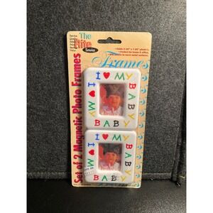 Vtg 1990's Set of 2 Magnetic Photo Frames I Love My Baby 2 1/4 x 1 3/4 Photos